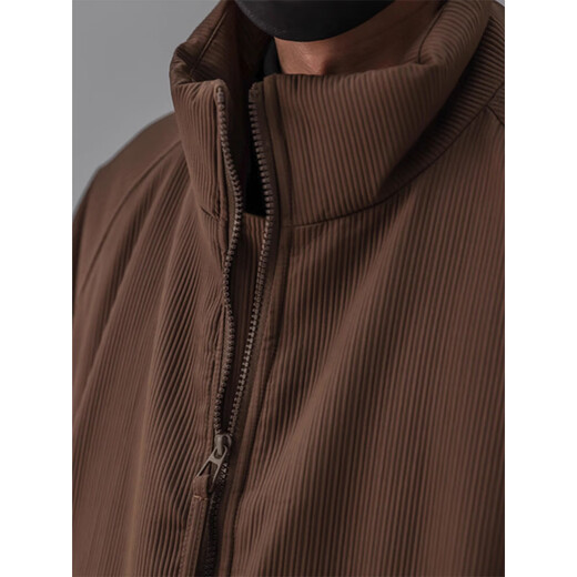 POUM Japanese retro winter new cotton coat men's trendy loose warm cotton jacket loose stand-up collar cotton coat QYRJ-Y20 black XL