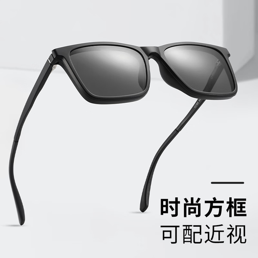 
Jiusen frame men's full frame magnetic suction mirror polarized sunglasses driving fishing special sunglasses myopia glasses 12185 Jiusen 12185 matte black C2