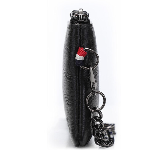 
GOLF key bag fashionable mini cowhide men's waist-hung car key bag multi-function key case black crocodile pattern