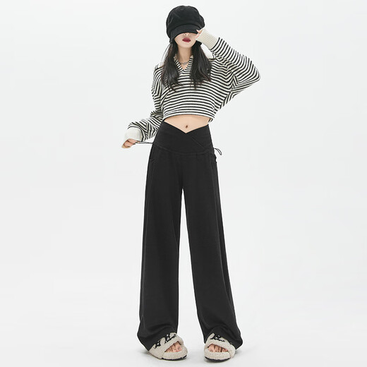 Miduli maternity pants winter wide-leg pants plus velvet glutinous rice pants straight casual pants maternity wear winter oatmeal color L