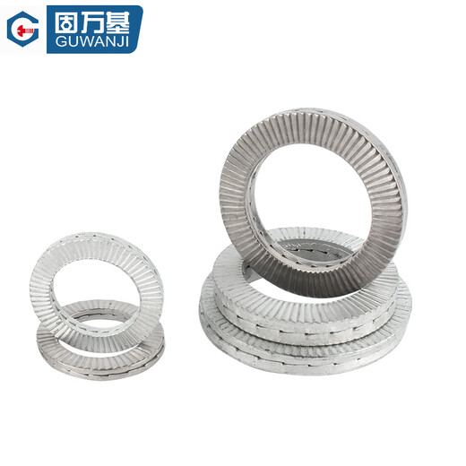 Guwanji 304 stainless steel double stack self-locking anti-loosening washer DIN25201 bite-type wedge-shaped toothed anti-slip locking washer M8 Dacromet (10 pieces) 65 manganese