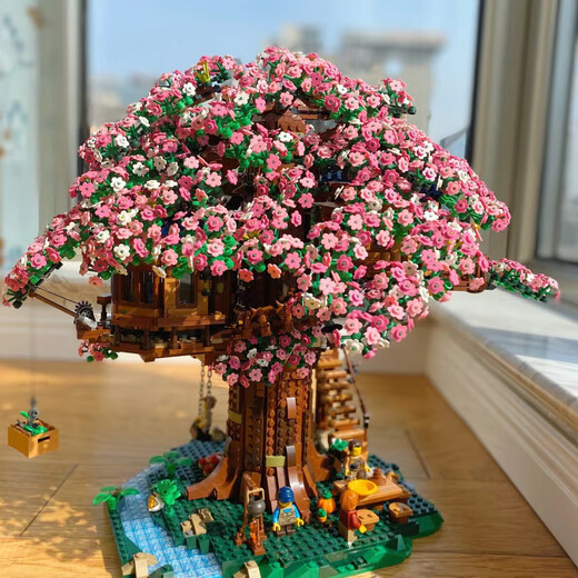Лан Лиан совместим с Lego Drain Drail House Sakura House Rainbow Girl Series Series Строительные блоки игрушки для девочек с большой сложностью Акриловая версия Suzhou Garden 4877 штуки / Включены