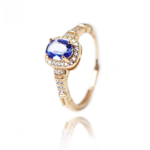 Fat Donglai's same style tanzanite ring for women s925 silver niche design ring bare stone self-discipline couple pair fasting Style 1 s925 silver tanzanite ring