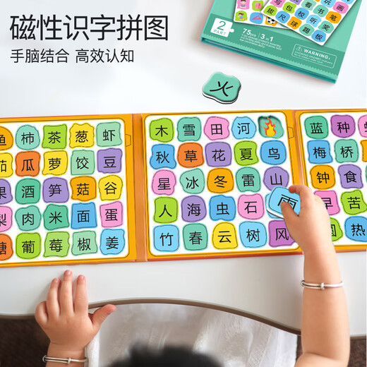 Miaowa Children's Magnetic Literacy Puzzle Children's Early Education Magnetic Baby's Bild Lesen und Erkennung von Büchern Magnetic Education Spielzeug für 3 bis 6 Jahre alt [3 Bücher insgesamt] Leben + Studium + täglich