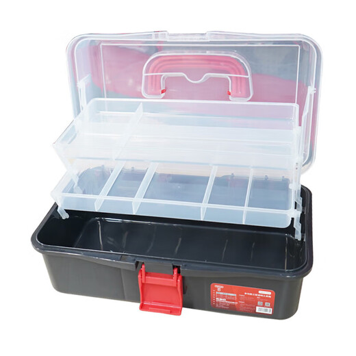 TOPLIA multifunctional three-layer transparent tool box portable repair tool box portable parts box RB011004
