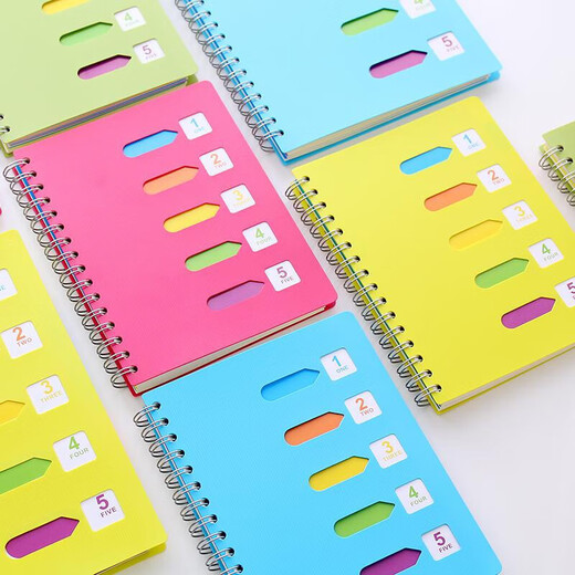 
Notebook with classification label A5 coil book color spiral book thickened rollover PP office classification A5 medium size 14cm21cm yellow 687