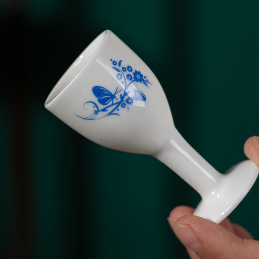 Baofuxiang Jingdezhen Ceramic Creative Wine Glass Chinese-style White Wine Glass Goblet Antique Small Wine Cup Household Spirit Cup One-shot Cup 4 Types 1 Wine Glass Each
