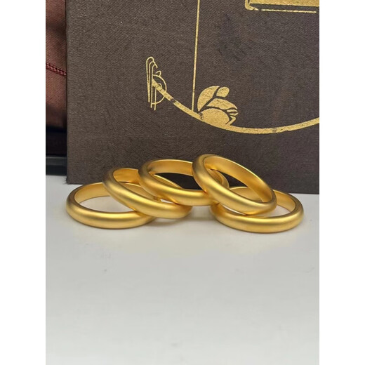 High-quality fake gold ring, high-quality South African Sikkim ring, 4 mm wide face, ancient traditional gold ring for men and women, US size 8/national standard size 15-16