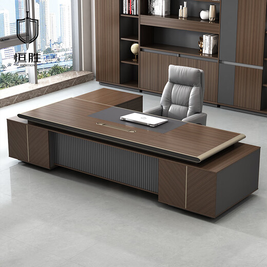 Hengsheng high-end desk boss desk light luxury chairman president executive desk general manager modern office desk and chair combination 2.4m boss desk + gravity reclining boss chair