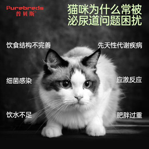 Pubeis urinary tract prescription cat food dissolves fecal stones, dilutes urine stones, cystitis, urinary obstruction, hematuria, cat staple food, cat urinary tract 2kg