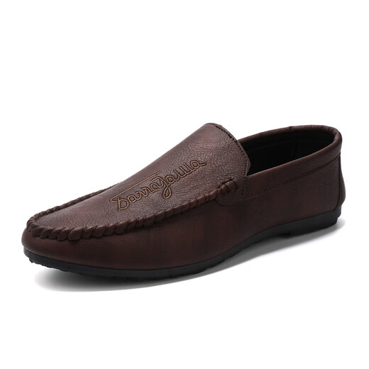 
Woodpecker 2025 youth summer versatile Korean new lazy bean shoes trendy casual men's loafer shoes with one foot D838 black 39