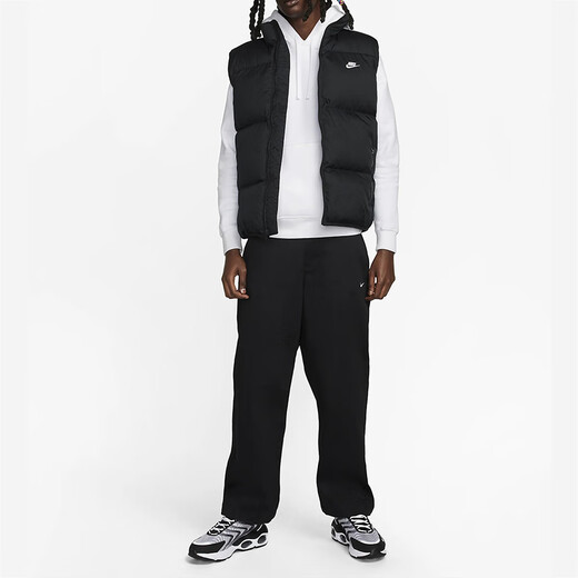 NIKE耐克立领棉服马甲 新款运动服保暖背心外套FB7373_010 黑色 S