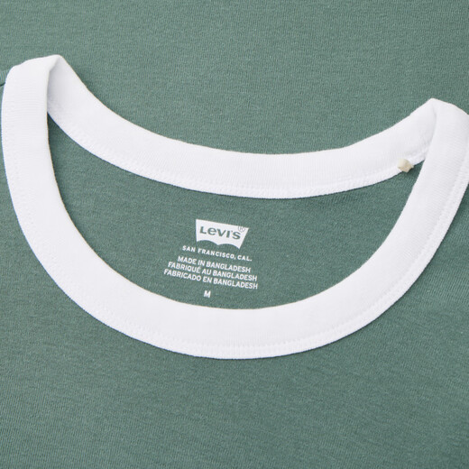 Levi's Summer Women's American Casual Campus Style Small LOGO Printed Round Neck Short Sleeve T-shirt Green A3523-0070 XS