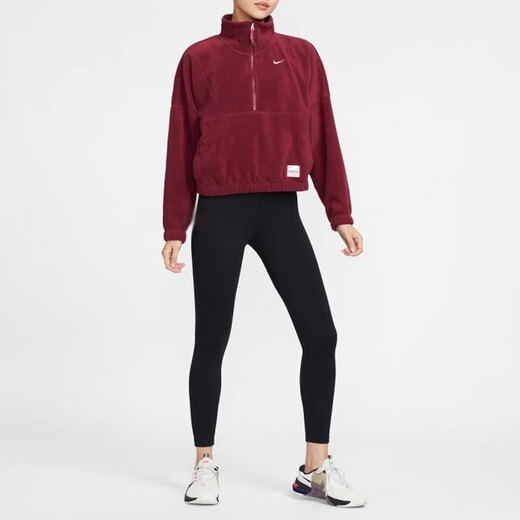 耐克（NIKE）卫衣女装外套春秋季新款加绒保暖运动服立领防风休闲套头衫HV8465 HV8465-677 XL