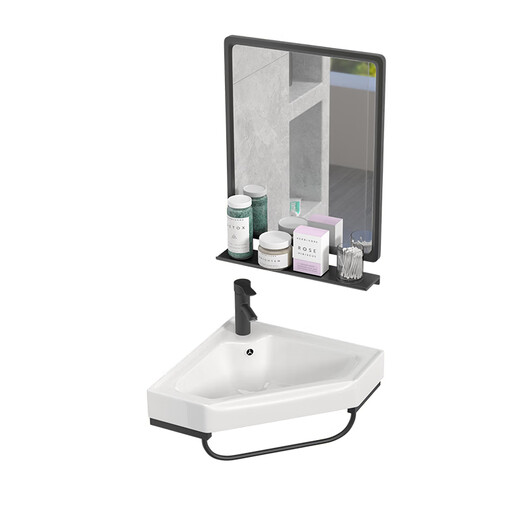 Triangular washbasin corner washbasin washbasin triangular basin washbasin small all-in-one bathroom mini 30 triangle bracket basin with faucet mirror