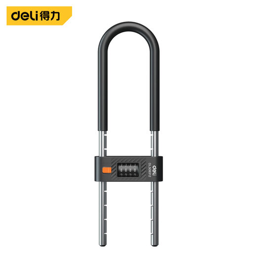 Deli combination lock glass door lock shear-resistant U-shaped lock office shop padlock shear-resistant anti-pry lock black model