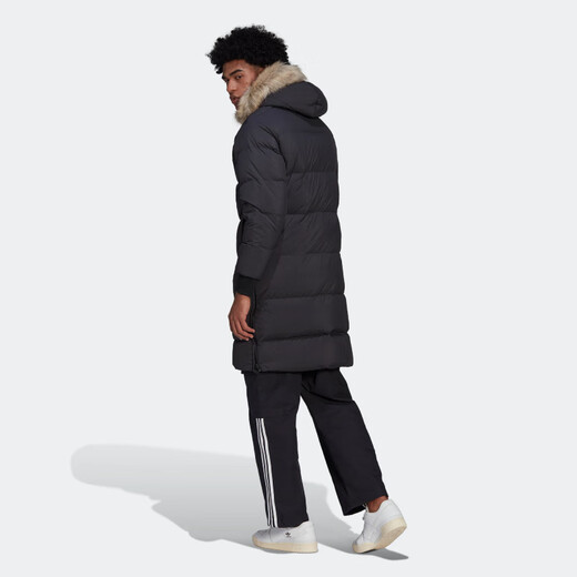阿迪达斯 （adidas）三叶草男女款秋冬新款情侣款户外防风保暖长款过膝休闲羽绒服 HL9194/80%鸭绒 XL