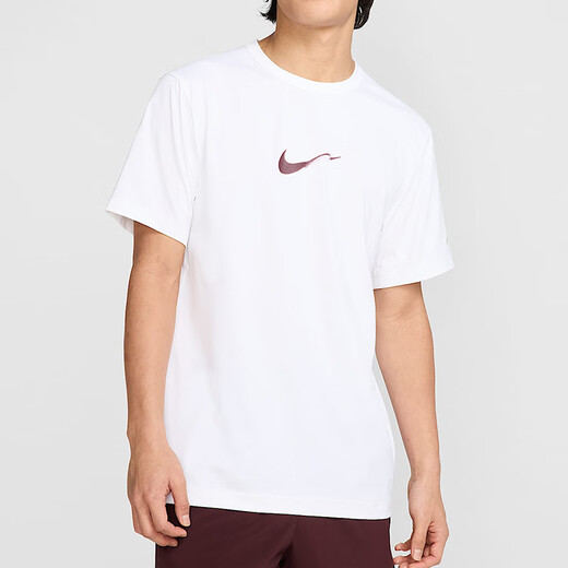 Camiseta de manga corta Nike (Nike) 2025 Summer New Hyverse Dri-Fit Men's Sipado de secado rápido Halfeding Top blanco/burdeos/plata HV4882-100 Drying rápido L de secado rápido