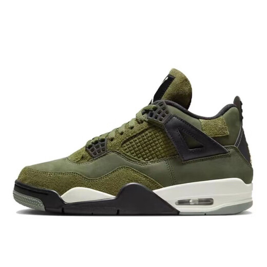 Nike (Nike) zapatos para hombres y zapatos para mujeres Air Jordan 4 AJ4 White Oreo White Shoes zapatillas de baloncesto casual FB9927-200/FB9928-200 Militar Green 36.5