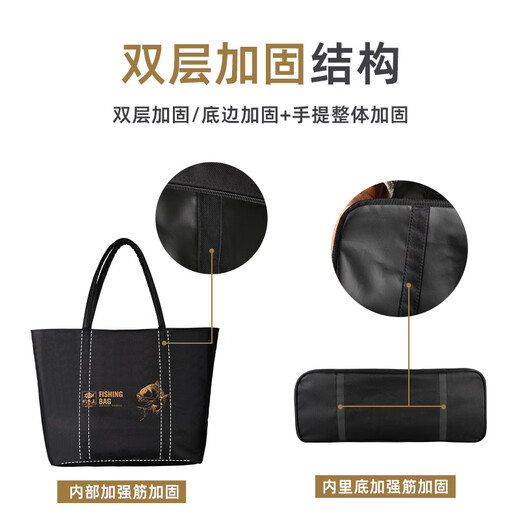 Fishing King Fishing Gear Storage Bag Thickened Portable Multi-Function Fish Protection Bag Wild Fishing Outdoor Large Capacity Tote Bag Fishing Bag Fishing Gear Storage Box Bag Black Large