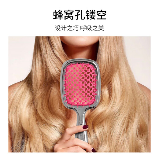 
Janeke Italian Jeniga Massage Comb MINI (Rose Red and Blue) Honeycomb Honey Shunfa Massage Dry Wet Three-Purpose Comb 5024