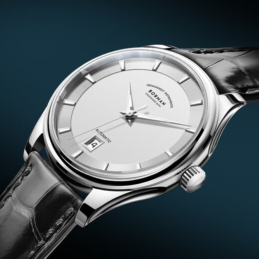 
Boman official website German certified brand watch men's mechanical watch fully automatic men's watch calendar luminous waterproof men's watch [SF] 3882 silver shell white surface - silver steel belt 39mm