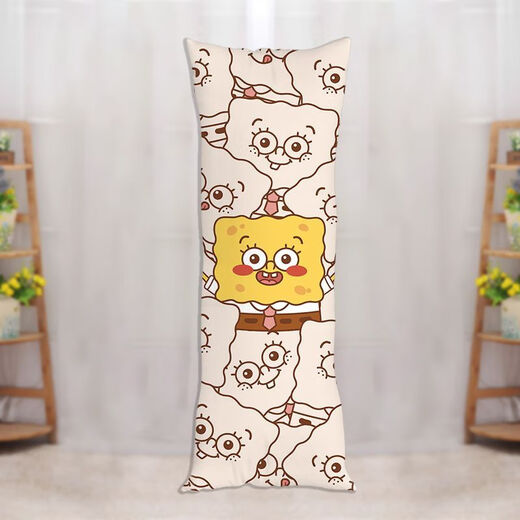 SpongeBob SquarePants Life-size Pillow Pieda Star Long Pillow Cute Cartoon Plush Doll Sleeping Leg Doll SpongeBob SquarePants-2 40x60 cm (half body) baby plush