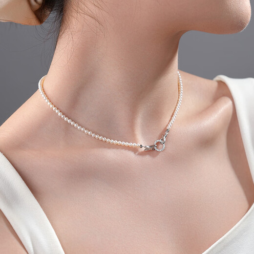 Dara (dara) S925 silver freshwater pearl necklace baby beads young style millet beads clavicle chain fashionable temperament versatile commuting style
