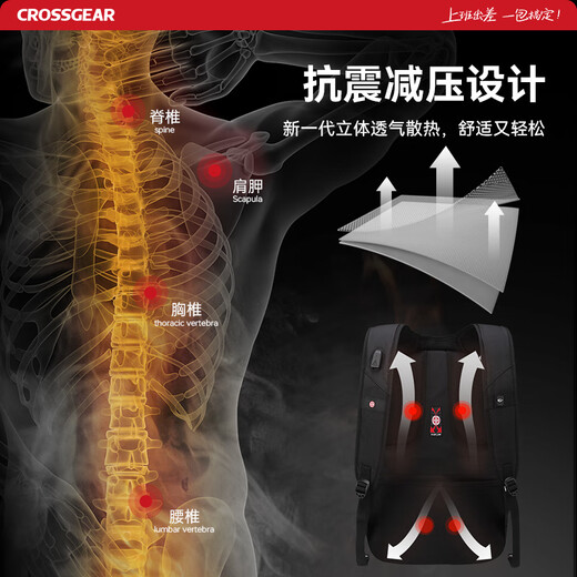 CROSSGEAR Swiss Sergeant Knife Backpack Men's 17.3-inch Laptop Bag Large Capacity Business Travel Outdoor School Bag