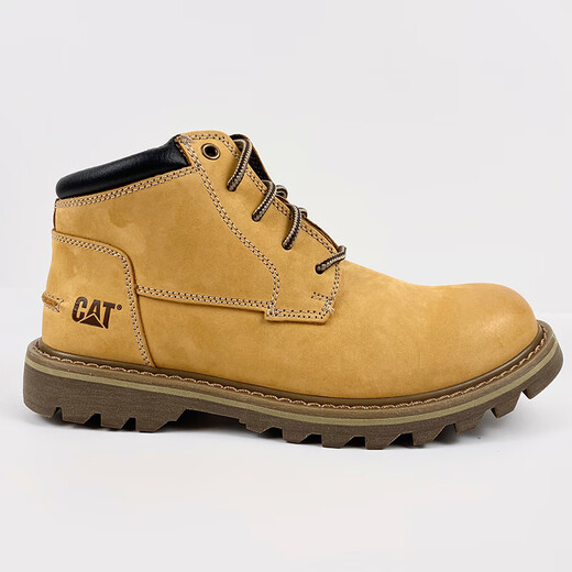 Carter Cat Herrenschuhe Klassiker Große gelbe Stiefel hohe Top Leder Martin Stiefel im Freien runden Zehen nicht rutsch mittelgroße obere Arbeitspeare Herrenschuhe gelbe 39 Lederschuhe Größe