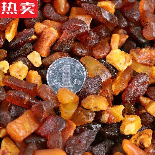 SNQP high-end quality amber beeswax raw stone gravel raw ore wool leather gold amber blood amber chicken fat yellow and white 50g has been punched