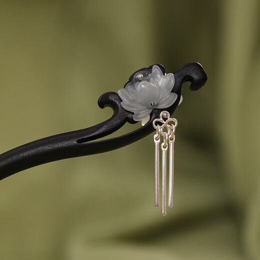 Su Shiliuxiang Cloud Lotus Hairpin Tassel Hairpin Girls Birthday Gift New Chinese Sandalwood Hairpin Chinese Style Hanfu Accessories Chinese Elegant Lotus Hairpin