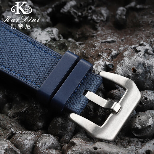 Kaidini Adaptado a Panerai Sumersible Stealth Serie PAM1391/1565/1579 Correa de goma de nylon Hebilla de color de acero original original 24 mm