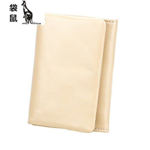 袋鼠（KANGAROO）女式新款时尚休闲轻便舒适RFID真皮多功能小卡包零钱夹名片钱包 2031玫红