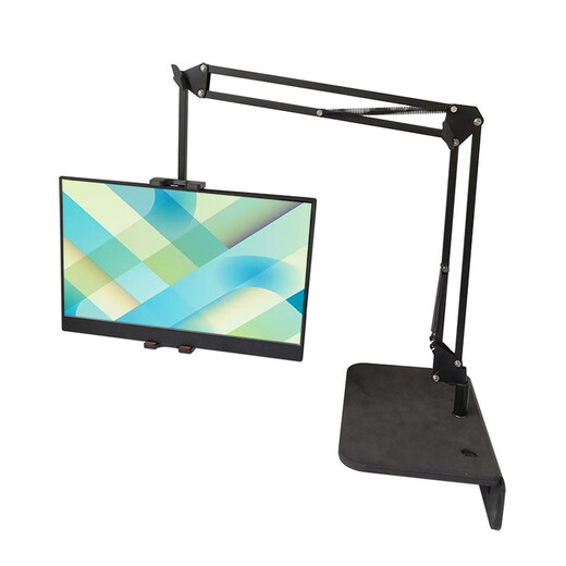 Luxurious cubic slotted tablet stand 17.3-inch 15.6 portable display clip-free hidden mobile phone holder bedside lazy tablet ipad support desktop cantilever slotted stand black three-section arm extra large zipper + vesa hanger