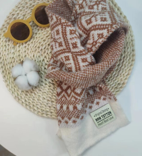 Quetong boys and girls scarf autumn and winter thick baby versatile Korean style trendy children's warm scarf children's boys colorful blue