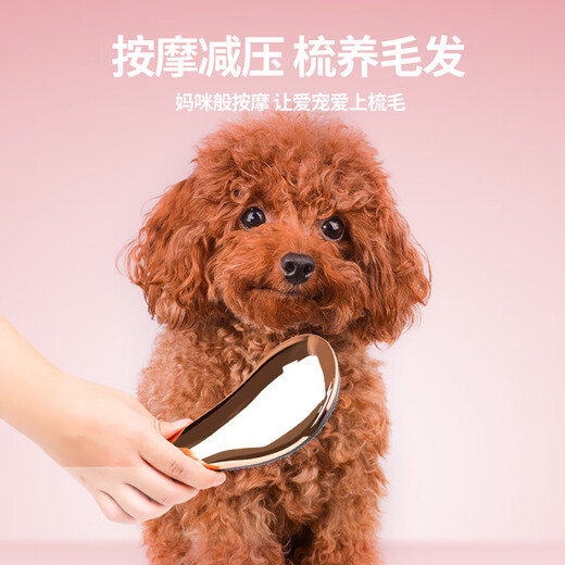 AIBODUO dog comb Teddy comb special pet massage comb fluffy artifact small dog Bichon dog hair supplies rose gold