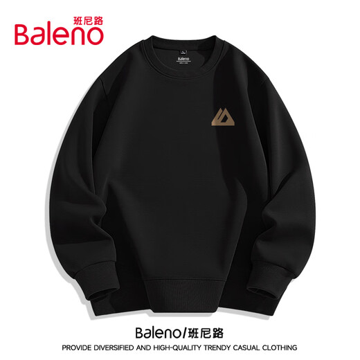 Baleno simple round neck sweatshirt men's spring and autumn hoodless large size student all-match jacket heavy outer wear men's long-sleeved top