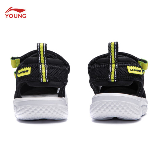Li Ning children's shoes children's sandals for boys and girls summer style simple and comfortable sports and leisure sandals YKKU020 black-3 25