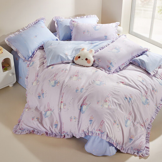 Luolaikids girls maternal and infant grade A-grade princess girl kindergarten four-piece set of cotton children's bedding 200*230cm