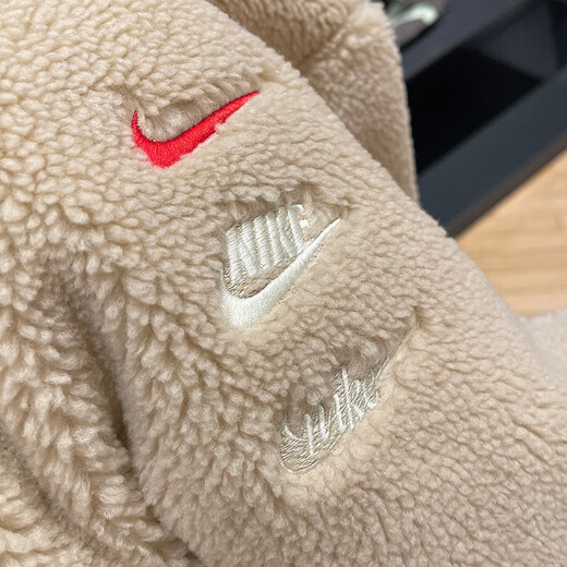 Nike (Nike) jacket men's 2025 spring new imitation lamb velvet outdoor fitness sportswear warm and comfortable stand collar casual clip FZ6194-126 light khaki new year model M