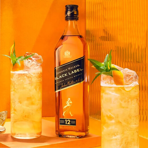 Johnnie Walker (JOHNNIE WALKER) black brand black Scottish blended whiskey imported original bottle foreign wine Johnnie Walker black brand 700mL 2 bottles - Naked bottle
