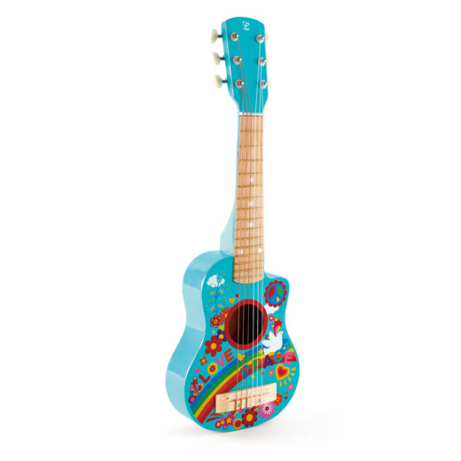 
Hape Flower Spring Guitar 3 years old + children's baby entry-level ukulele music toys to cultivate musical sense for men and women Flower Spring Guitar