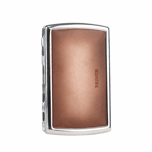 
PRINCE Prince genuine leather painted high-end metal cigarette box creative portable cigarette clip 12 thick cigarette protection box YHC12004 olive green 12 pieces