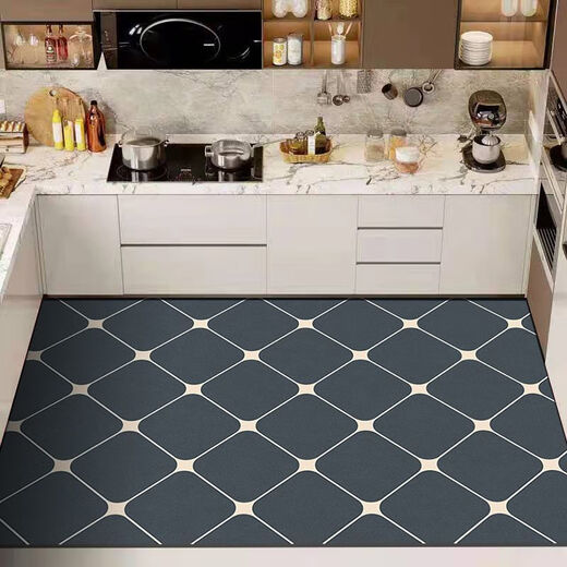 Xuxian floor mats, kitchen floor mats, stain-resistant mats, household non-slip carpets, water-absorbent and oil-proof, large-area custom-made foot mats, gray style, 120*200cm, versatile