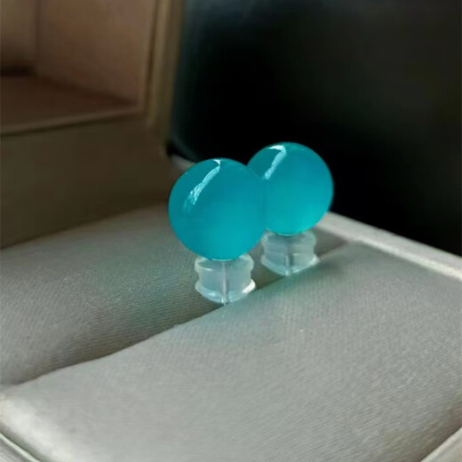 Lianju s925 sterling silver natural amazonite earrings, high ice high blue crystal earrings for women, all sterling silver, non-allergenic, sterling silver, 9MM pair, free demagnetizing stone sterling silver silicon