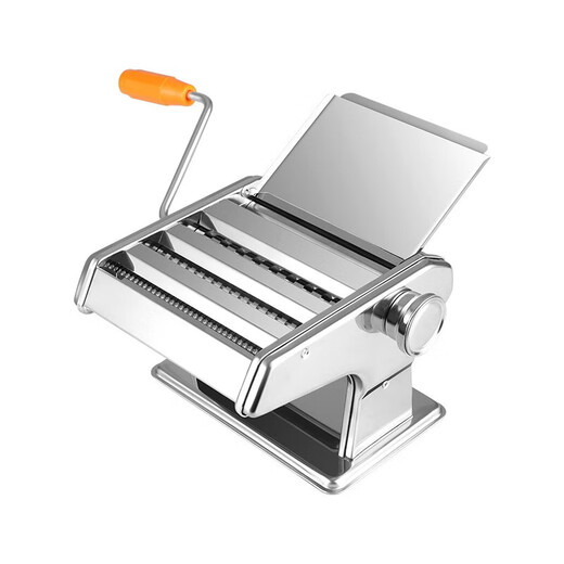 Baijie manual noodle machine, stainless steel noodle machine, hand-cranked wonton wrapper, dumpling wrapper roll-out, noodle-making artifact, small noodle machine, thickened and upgraded model - two knives, wide noodles + thin noodles, rolling and pressing noodles/all in one machine