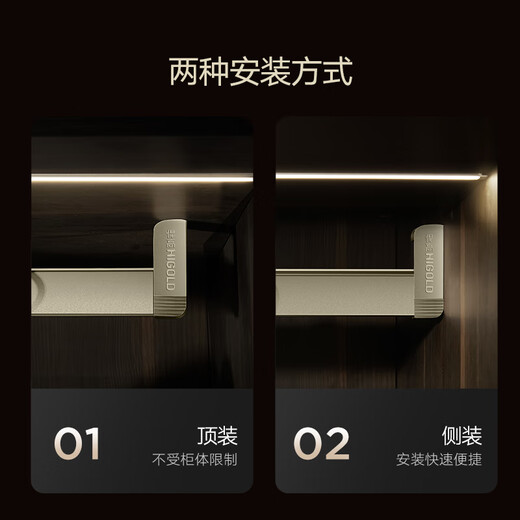 悍高（HIGOLD）衣柜挂衣杆橱柜杆衣柜杆固定杆衣架晾衣杆 -钴铂金/适用内宽715~723mm/配法兰座