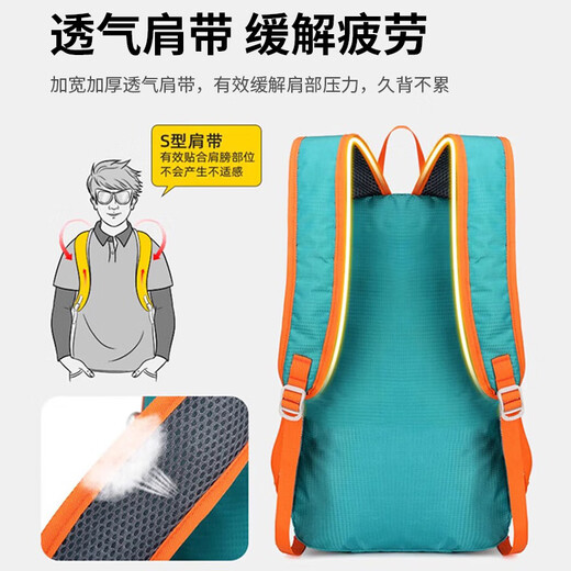 回力运动背包男女轻便登山户外可折叠便携旅行徒步防水大容量双肩包 绿色