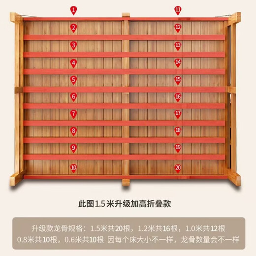 见奇竹床折叠床单人双人简易床家用成人午休午睡凉床1.2米床竹子硬板 窄片款 宽0.6米